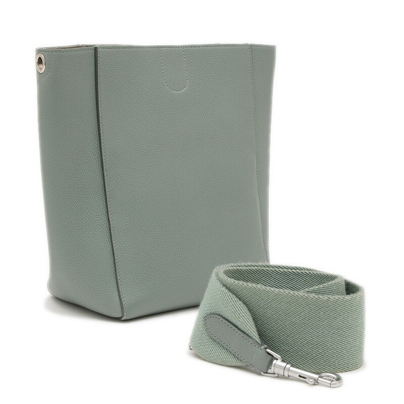 Celine Sangle Bucket Shoulder Bag Green Leather - Picture 2 of 9